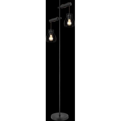 Globo Stehleuchte Mina 2-flammig Metall Schwarz Matt 4 Globo Stehleuchte Mina 2-flammig Metall Schwarz Matt – Bild 2