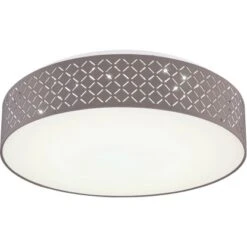 Globo LED-Deckenleuchte Cindy Ø 50 Cm Textil Grau Dimmbar Inkl. Fernbedienung -Beleuchtungsgeschäft 756581 3749 7