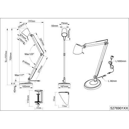 Trio LED-Schreibtischlampe Rado Weiß Matt 1-flammig 5 Trio LED-Schreibtischlampe Rado Weiß Matt 1-flammig – Bild 3