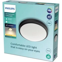 Philips LED-Deckenleuchte Doris 6 W 2700 K IP44 Schwarz -Beleuchtungsgeschäft 8719514326583 4795 VP 01