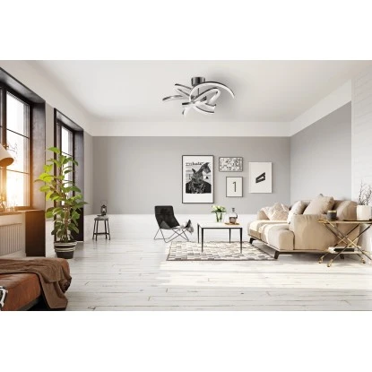 Fischer & Honsel LED-Deckenleuchte Sund TW 4x 8 W Weiß-Nickel 3400 Lm 6 Fischer & Honsel LED-Deckenleuchte Sund TW 4x 8 W Weiß-Nickel 3400 Lm – Bild 4