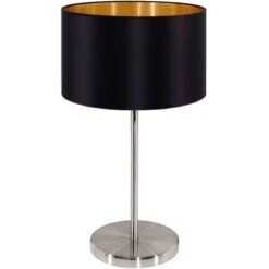 Eglo Tischleuchte Maserlo 1-flammig Schwarz-Gold E27 60 W -Beleuchtungsgeschäft 9002759316273 3539 S 0001