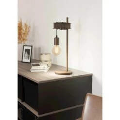 Eglo Tischleuchte Townshend 4 1-flammig Schwarz-Braun Antik E27 10 W