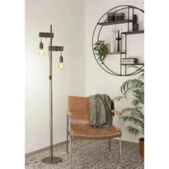 Eglo Stehleuchte Townshend 4 2-flammigSchwarz-Braun Antik E27 10 W