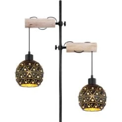 Globo Stehlampe Jodie 2-flammig Schwarz Matt 540 X 250 X 1680 Mm -Beleuchtungsgeschäft 9007371405435 3749 CU 02