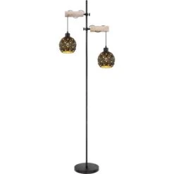 Globo Stehlampe Jodie 2-flammig Schwarz Matt 540 X 250 X 1680 Mm -Beleuchtungsgeschäft 9007371405435 3749 S 04