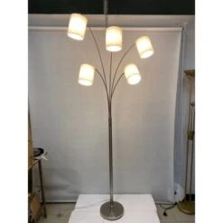 Globo Stehlampe Ava 5-flammig Nickel Matt 840 X 1300 X 2040 Mm -Beleuchtungsgeschäft 9007371405893 3749 S 08