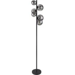 Globo LED-Stehlampe Riha 6-flammig Schwarz Matt-Rauchfarben 285 X 1550 Mm -Beleuchtungsgeschäft 9007371417889 3749 S 02