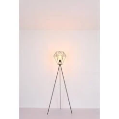 Globo Stehlampe Priska 1-flammig Schwarz Matt 690 X 1600 Mm -Beleuchtungsgeschäft 9007371420919 3749 S 05