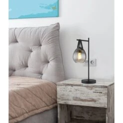 Globo Tischlampe Diethild 1-flammig Schwarz Matt 280 X 165 X 520 Mm