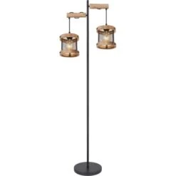 Globo Stehlampe Jeanie 2-flammig Schwarz Matt 610 X 240 X 1500 Mm -Beleuchtungsgeschäft 9007371429769 3749 S 04