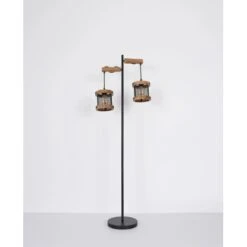 Globo Stehlampe Jeanie 2-flammig Schwarz Matt 610 X 240 X 1500 Mm -Beleuchtungsgeschäft 9007371429769 3749 S 08