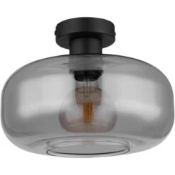 Globo Deckenleuchte 1-flammig Schwarz Matt-Rauchfarben 280 X 205 Mm -Beleuchtungsgeschäft 9007371432226 3749 S 03