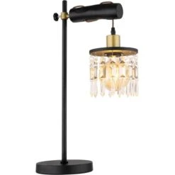 Globo Tischlampe Comma 1-flammig Schwarz-Gold 340 X 180 X 550 Mm -Beleuchtungsgeschäft 9007371433070 3749 S 01