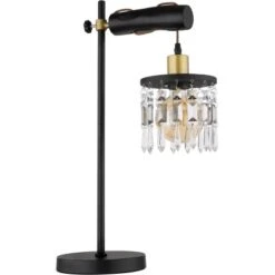 Globo Tischlampe Comma 1-flammig Schwarz-Gold 340 X 180 X 550 Mm -Beleuchtungsgeschäft 9007371433070 3749 S 03