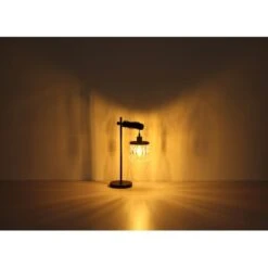 Globo Tischlampe Comma 1-flammig Schwarz-Gold 340 X 180 X 550 Mm -Beleuchtungsgeschäft 9007371433070 3749 S 04