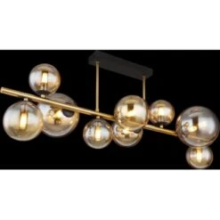 Globo LED-Deckenleuchte Riha 9-flammig Schwarz Matt 870 X 300 X 380 Mm -Beleuchtungsgeschäft 9007371433476 3749 S 02