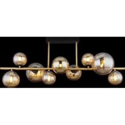 Globo LED-Deckenleuchte Riha 9-flammig Schwarz Matt 870 X 300 X 380 Mm -Beleuchtungsgeschäft 9007371433476 3749 S 05