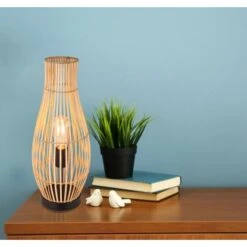 Globo Tischlampe Laglio 1-flammig Naturfarben 195 X 475 Mm