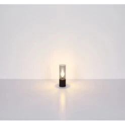 Globo Tischlampe Annika 1-flammig Schwarz Matt-Rauchfarben 90 X 300 Mm -Beleuchtungsgeschäft 9007371436767 3749 S 05