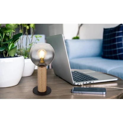 Globo Tischlampe Moitas 1-flammig Schwarz Matt-Rauchfarben 150 X 300 Mm 3 Globo Tischlampe Moitas 1-flammig Schwarz Matt-Rauchfarben 150 X 300 Mm