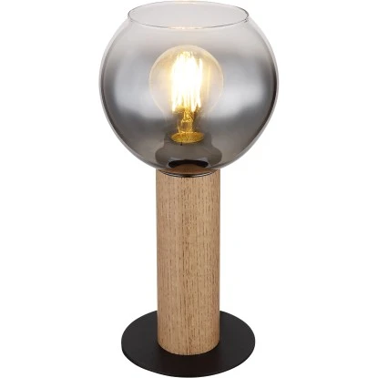 Globo Tischlampe Moitas 1-flammig Schwarz Matt-Rauchfarben 150 X 300 Mm 4 Globo Tischlampe Moitas 1-flammig Schwarz Matt-Rauchfarben 150 X 300 Mm – Bild 2