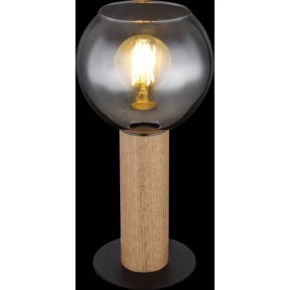 Globo Tischlampe Moitas 1-flammig Schwarz Matt-Rauchfarben 150 X 300 Mm 6 Globo Tischlampe Moitas 1-flammig Schwarz Matt-Rauchfarben 150 X 300 Mm – Bild 4