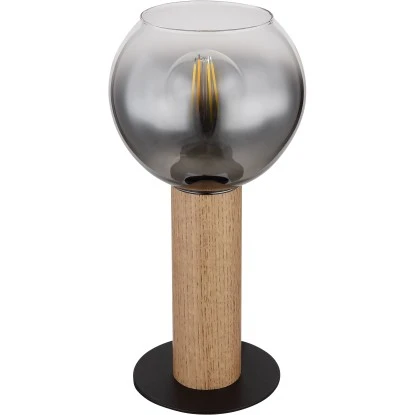 Globo Tischlampe Moitas 1-flammig Schwarz Matt-Rauchfarben 150 X 300 Mm 5 Globo Tischlampe Moitas 1-flammig Schwarz Matt-Rauchfarben 150 X 300 Mm – Bild 3