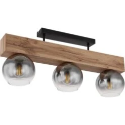 Globo Deckenleuchte Moitas 3-flammig Schwarz Matt-Rauchfarben 650 X 150 X 280 Mm -Beleuchtungsgeschäft 9007371436972 3749 S 03