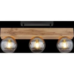 Globo Deckenleuchte Moitas 3-flammig Schwarz Matt-Rauchfarben 650 X 150 X 280 Mm -Beleuchtungsgeschäft 9007371436972 3749 S 05