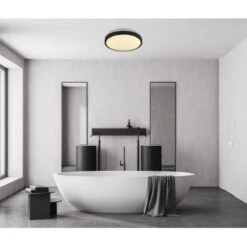 Globo LED-Deckenleuchte Mit Bewegungsmelder Gregory 1-flg. Schwarz 300 X 90 Mm