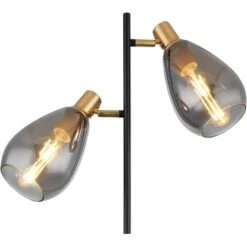 Globo Stehlampe Fanni 2-flammig Schwarz Matt-Rauchfarben 340 X 250 X 1600 Mm -Beleuchtungsgeschäft 9007371439799 3749 CU 02