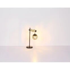 Globo Stehlampe Fitz 2-flammig Schwarz Matt-Gold Rauchfarben 510 X 250 X 1680 Mm -Beleuchtungsgeschäft 9007371439850 3749 S 08