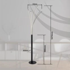 Globo LED-Stehlampe Bizzy 1-flammig Schwarz Matt 555 X 560 X 1870 Mm -Beleuchtungsgeschäft 9007371440276 3749 S 08