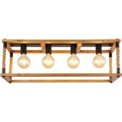 Globo Deckenleuchte Vernon 4-flammig Schwarz 800 X 250 X 310 Mm -Beleuchtungsgeschäft 9007371442300 3749 S 04