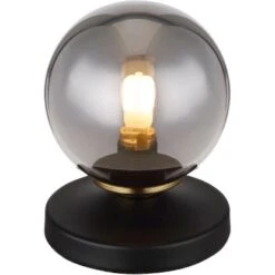 Globo Tischlampe Jorge 1-flammig Schwarz Matt-Rauchfarben 100 X 130 Mm -Beleuchtungsgeschäft 9007371443185 3749 S 01