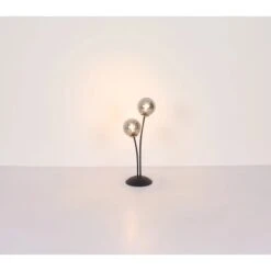 Globo Tischlampe Jorge 1-flammig Schwarz Matt-Rauchfarben 100 X 130 Mm -Beleuchtungsgeschäft 9007371443185 3749 S 05