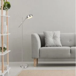 Globo Stehlampe Gianna 1-flammig Nickel Matt 477 X 200 X 1350 Mm