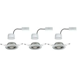 Paulmann LED-Einbauleuchte Base 3x5W Coin Eisen Gebürstet 3-Stufen-dimmbar IP23 -Beleuchtungsgeschäft 934655 2425 06